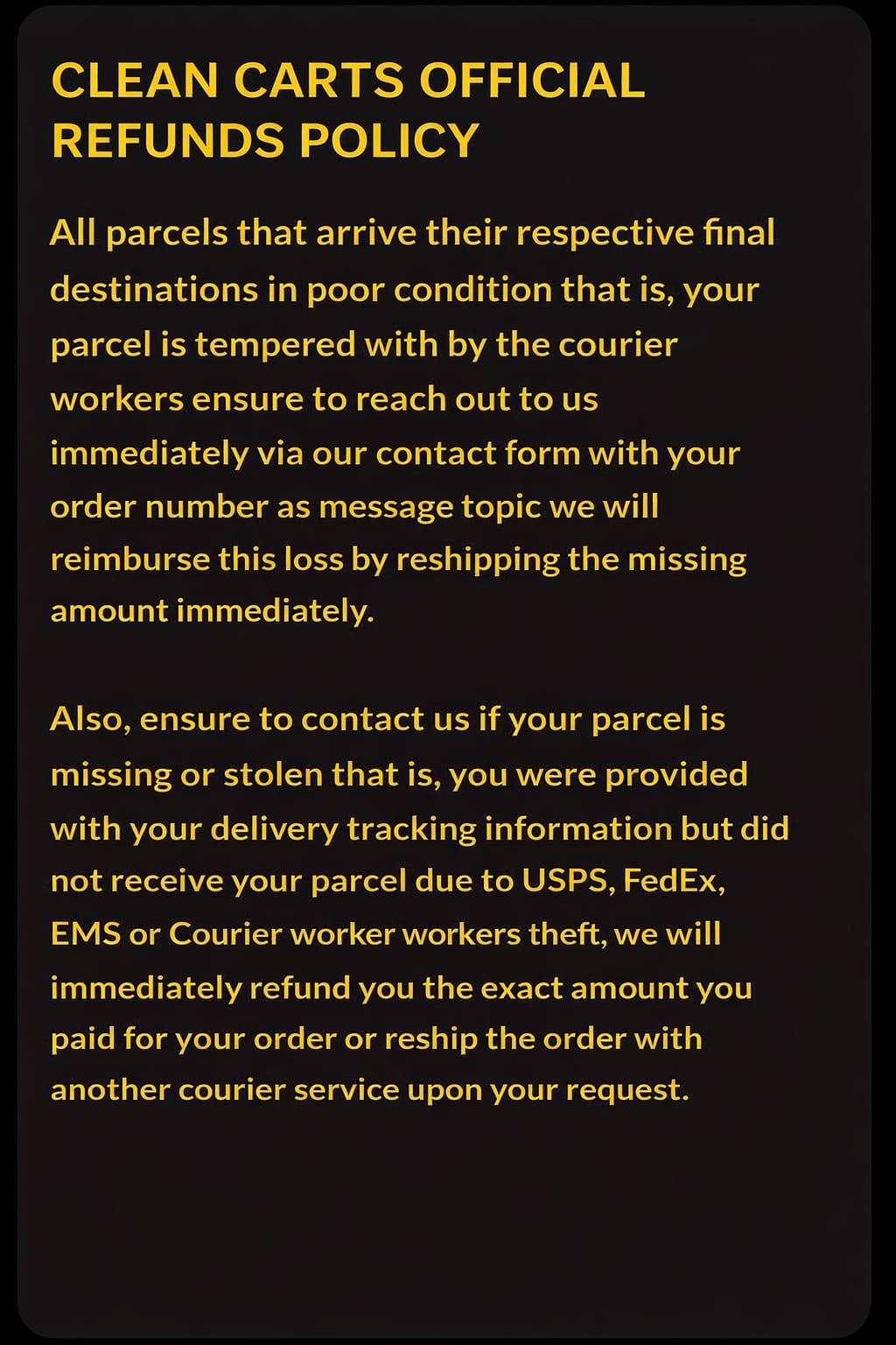 Shipping policy